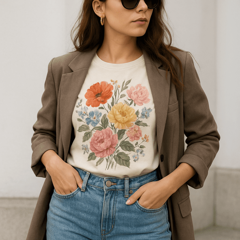 Jak stylizować t-shirt z motywem kwiatowym
